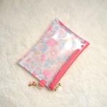◆Special Price◆★One side all skeleton mini pouch　 リバティ　ベッツィ　ピンクガーベラ　13×9cm　◆　パスケース　小物入れに