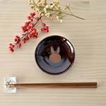 小皿・豆皿 うさぎ水玉 (茶)【受注制作】