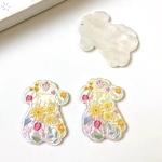  「#7241」アクリル ひつじ どうぶつ プレート チャーム ✴︎4個セット