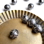 フラワー ダマスク柄  プリントBIGパール ビーズ20mm ☆ 4個