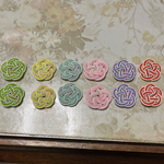 ハンドメイド　カラー水引　水引パーツ　カラフル　梅結び