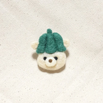 サウナハット くま ブローチ（グリーン）