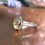 ヘマタイトが入ったルチルクォーツ　シルバー925リング　一点もの