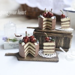 【ミニチュア】opéracake♩アメリカンチェリー♡かすみ草のone cutケーキ♡