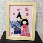 ちりめん細工:お雛様のフレーム飾り