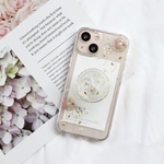 clear.* pinkflowerスマホグリップ付き 押し花スマホケース  全機種 クリア iPhone13 iPhone14 スマホカバー 韓国  ショルダー スマホスタンド