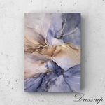 【送料無料】アルコールインクアート A4 原画《navy mauve》