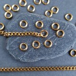 [40pcs] サージカル ステンレス マルカン φ0.8mm 直径約4mm 24KGP ニッケルフリー 金属アレルギー対応 