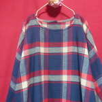 フランネル起毛チェック ゆったりワンピース　