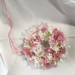 18cm ひな祭りカラー　桜　ピンクホワイトばらリース　プリザーブドフラワー
