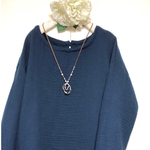 ❤️新製品❤️癒される柔らかさと優しい温もり❤️cotton100%6重ガーゼ♡おくるみボタンのワンピース❤️ネイビー Rough*gentle 
