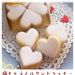 一口サイズ塩キャラメルサンドクッキー