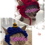 再販】節分セット.鬼.2月.ニット帽.猫.被り物.コスプレ.毛糸.ハンドメイド