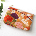 【西陣織】マチ付ポーチ（着物帯リメイク/縁起もの/一点物/伝統工芸/京都西陣/着物リメイク/日本のギフト）