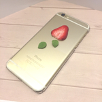 iphone6スマホカバー☆シンプルないちごスライス