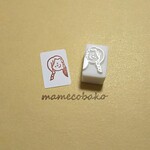 《再販》ぴょこっとみつあみのおんなのこ：消しゴムはんこ。