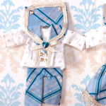 【セーラー】⭐️星がいっぱい⭐️ブルーチェックのセーラー服パンツ上下2点セットオビツ11 ねんどろいどどーる