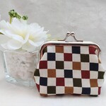 NEW✨　和柄ぷっくりがま口ポーチ👛　カラフル市松模様　小銭入れ小物入れ　 ハンドメイド　プレゼントにも