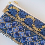  【中】インド刺繍のファスナーポーチ