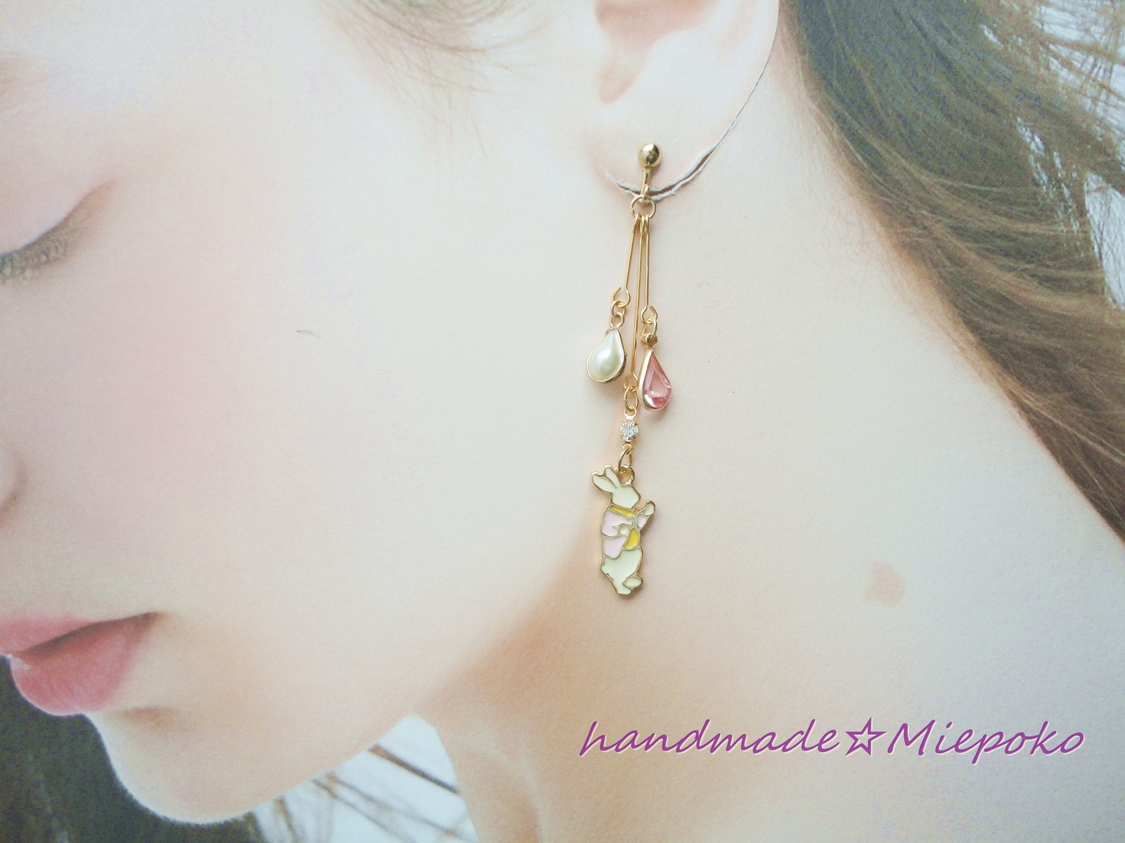 うさぎと桜のイヤリング（ピアス） - HUSKY3131'S GALLERY