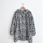 再販★LADY'S★花柄の長袖ワイドギャザーブラウス/monotone