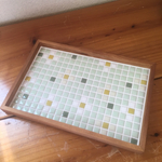 モザイクタイルお花のトレイ  グリーン系