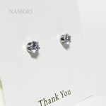 一粒ダイヤ風 5mm キュービックジルコニア サージカルステンレス 316L シルバー ピアス 金属アレルギー対応 シンプル 上品 オフィス つけっぱなしピアス 2個セット ジルコン ペア フォーマル