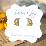 No.50085 ゴールド 三日月 星 シンプル 樹脂ピアス アレルギー対応 made by PISTOL LILY