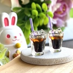 141 ＊アイスコーヒー　2個セット＊　ミニチュア　ドリンク　シルバニア　レジン　ドールハウス　喫茶店　カフェ