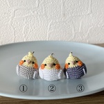 受注制作　オカメインコ☆あみぐるみストラップ