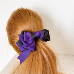 パルティキュリエ リボン  バレッタ ヘアーアクセサリー ヘアゴム フォーククリップ  ヘアーアレンジ アシンメトリー 大きいリボン