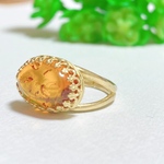 ☆Oval crown ring・アンバー(天然琥珀)
