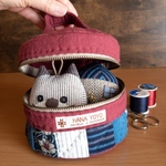 まーるい小物入れポーチ赤(1点もの)