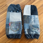 掃除•防寒•作業•ガーデニングに♪★デニムリメイク　たっぷり長め　アームカバー