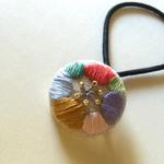 刺繍ヘアゴム まるまるcolorful