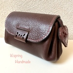 本革　クレオ　アコーディオン財布　ブラウン