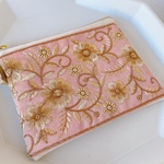 【中】インド刺繍のファスナーポーチ