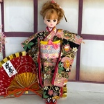 　2023新春着物　(6)黒系　　ブライス、リカちゃん