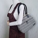 【再販】グレンチェックがま口バッグ（黒）
