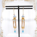 ジュエルランタンピアス【light blue】ゴールド
