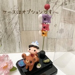 くまと仲良し金太郎　端午の節句 こいのぼり　五月人形　五月飾り　置き物 子どもの日 子供　粘土細工 ミニチュア 樹脂粘土 