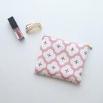 レトロフラワー フラットポーチS (ピンク)
