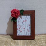 つまみ細工  バラのフォトフレーム