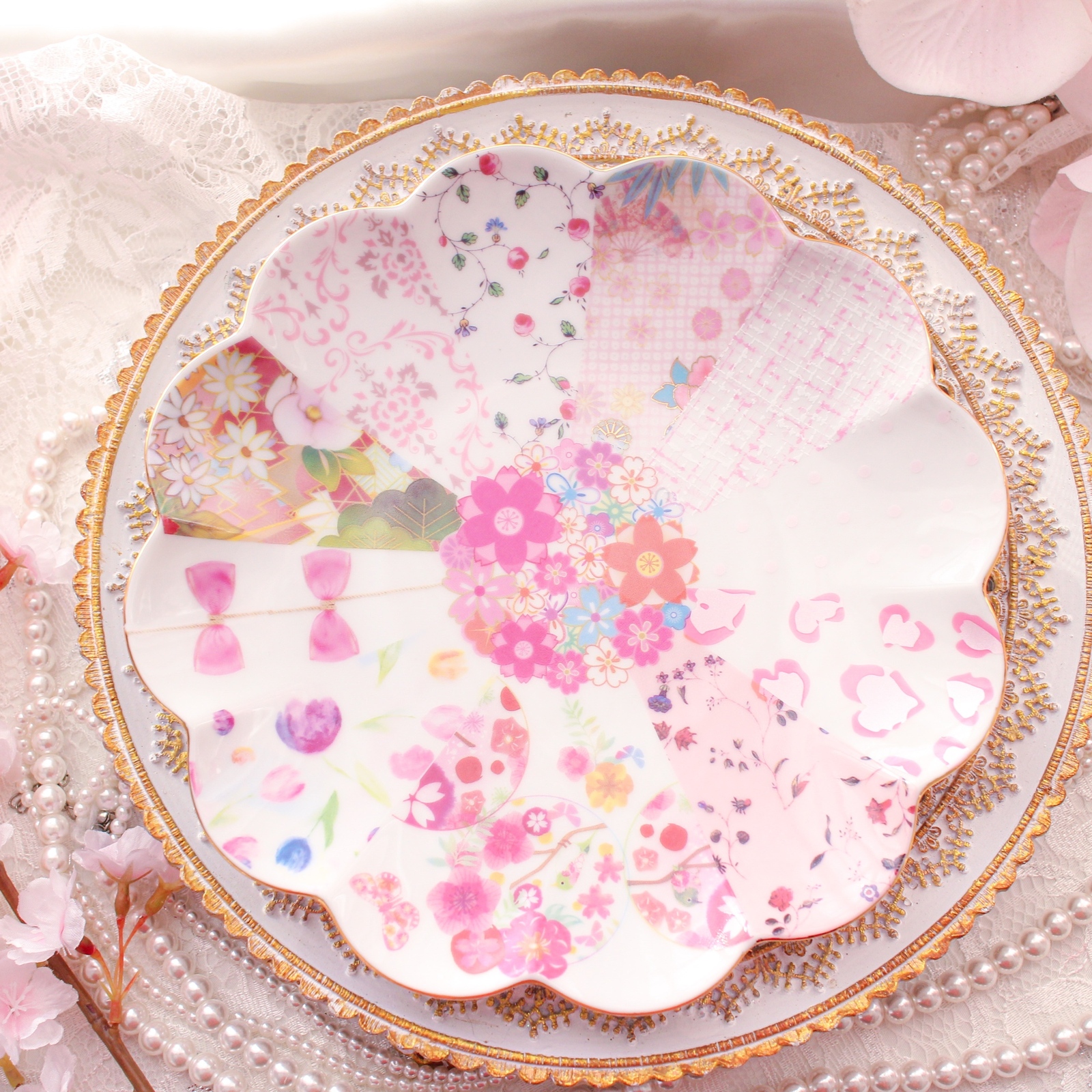 英国製  【Angela】パステル 淡い色彩のお花❁ディナー皿 英国製 Wedgwood 【Angela】パステル 淡い色彩のお花❁ディナー皿