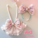 カチューシャ&チョーカー　セット①ホワイトツイード💖🎀安全首輪タイプチョーカー🎀