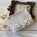 whiteworkアンティークレース*刺繍*ミニポーチ*フランスコットン