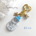 snowman＊キラキラ雪だるまキーホルダー BLUE