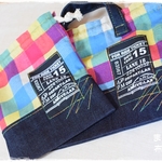 sa様オーダー品：カラフルチェックのお弁当袋&コップ袋