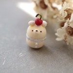 ミニチュア　ミニチュアフード　ミニチュアスイーツ　ミニチュアパン　ミニチュアケーキ　樹脂粘土　ふわふわ白パンのくまさん