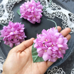 ピンクの紫陽花ブローチ